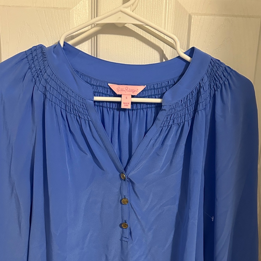 Lilly Pulitzer Elsa bluette silk Women's Blouse small